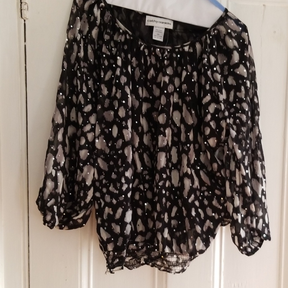 Cathy Daniel's Animal Print Plus Size Blouse